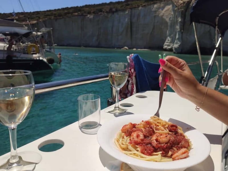 Adamantas: Kleftiko Sailing Cruise with Meal and Swim Stops - Food, drinks, and the rhythm of a Greek day