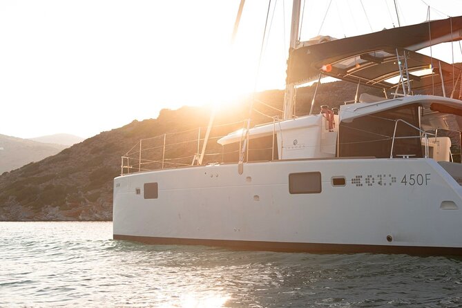 Ag. Nikolaos: Catamaran Trip with Sushi, Drinks, & Water Toys - A calm bay for swimming and water toys