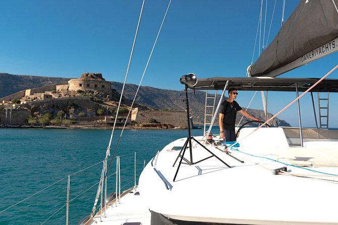 Agios Nikolaos: Private Catamaran Cruise with Meal & Drinks - The first hour across Mirabello Gulf