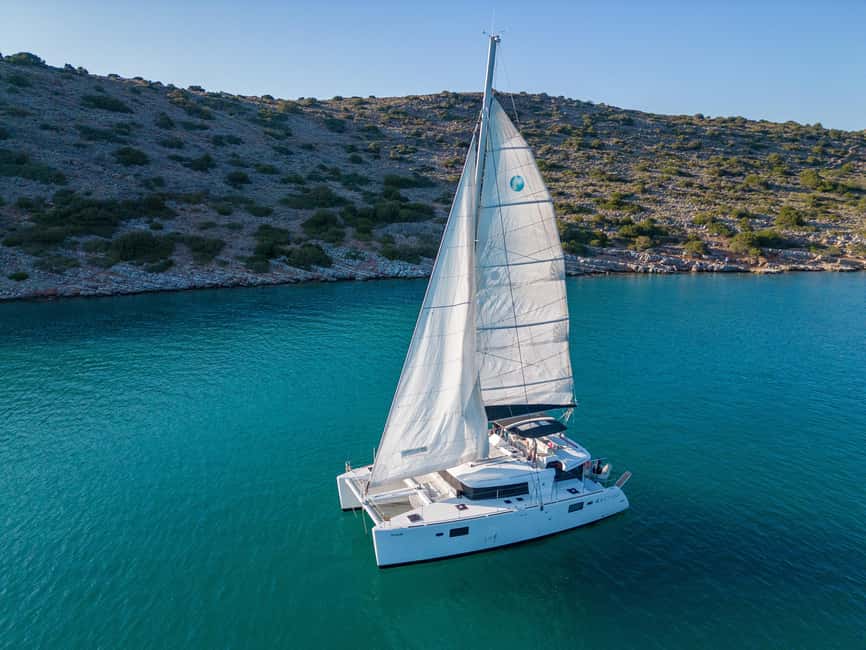 Agios Nikolaos: Spinalonga AM Catamaran Cruise with Lunch - The main bay stop: swimming, snorkeling, and SUP boards