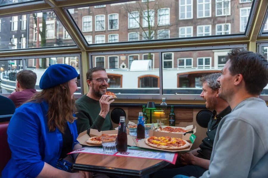Amsterdam: Original Pizza Dinner Cruise + Unlimited Drinks - Passing the Anne Frank House