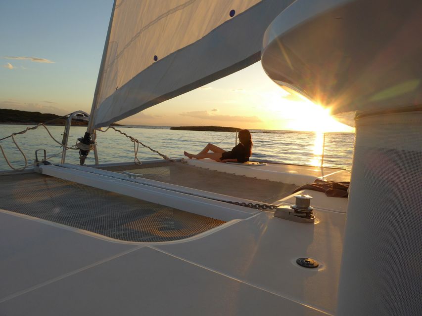 Athens: Riviera Catamaran Cruise with Meal and Drinks - First swim stop near Voula