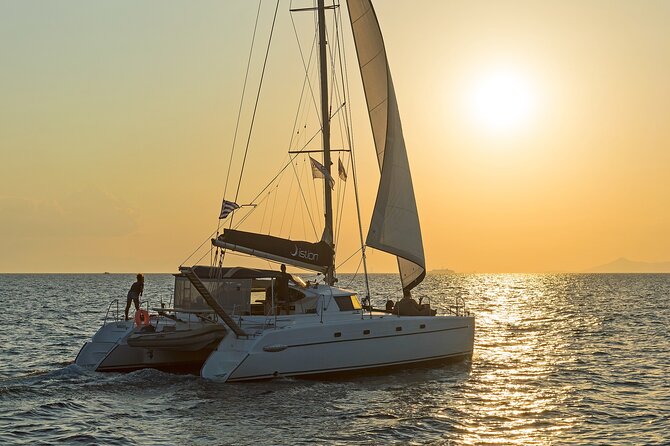 Athens Semi Private Sunset Catamaran Cruise with meal & drinks - Kavouri Beach and the sheltered waters near Hydrousa