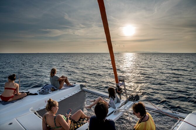 Athens Semi Private Sunset Catamaran Cruise with meal & drinks - Leaving from Alimos and settling into the catamaran
