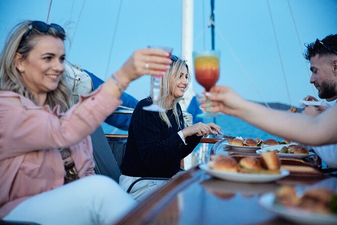 Athens Sunset Dinner Cruise – Swim Stop, Dinner & Open Bar - Swimming at Hydroussa Island