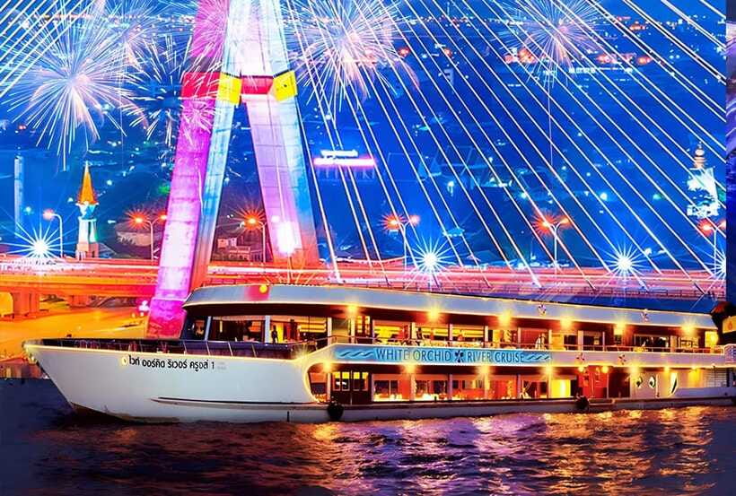 Bangkok: White Orchid Chao Phraya Dinner Cruise free Beer - Thai dance, live music, and cabaret