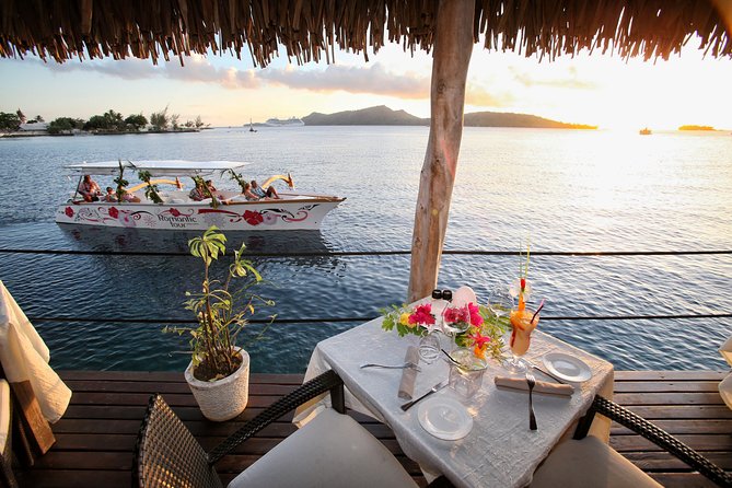 Bora Bora Sunset Cruise and Dinner at St James restaurant - Arriving at St James in Vaitape