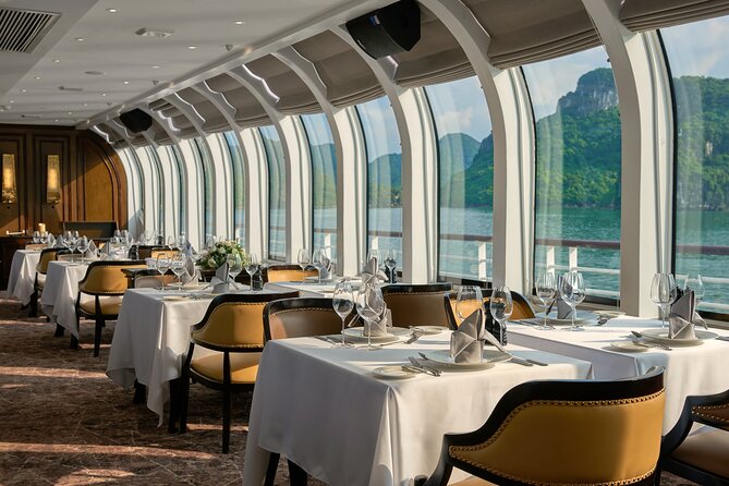 Buffet on Paradise Delight Dining Cruise Halong Bay Tour - The buffet meal and canapé service