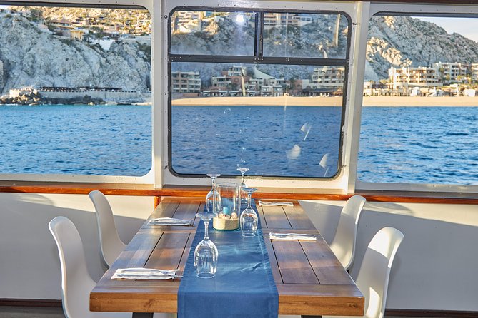 Cabo Sunset Dinner Cruise with Live Music & Open Bar on Cabo Wave - Lovers Beach and the last Pacific light