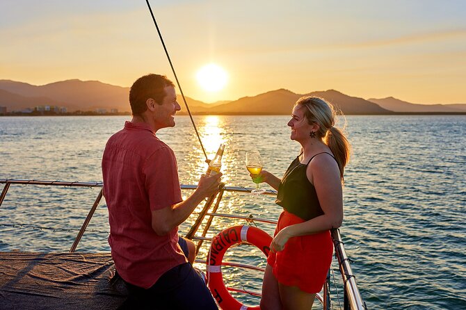 Cairns Catamaran Harbour and Dinner Cruise - A welcome drink and a comfortable catamaran