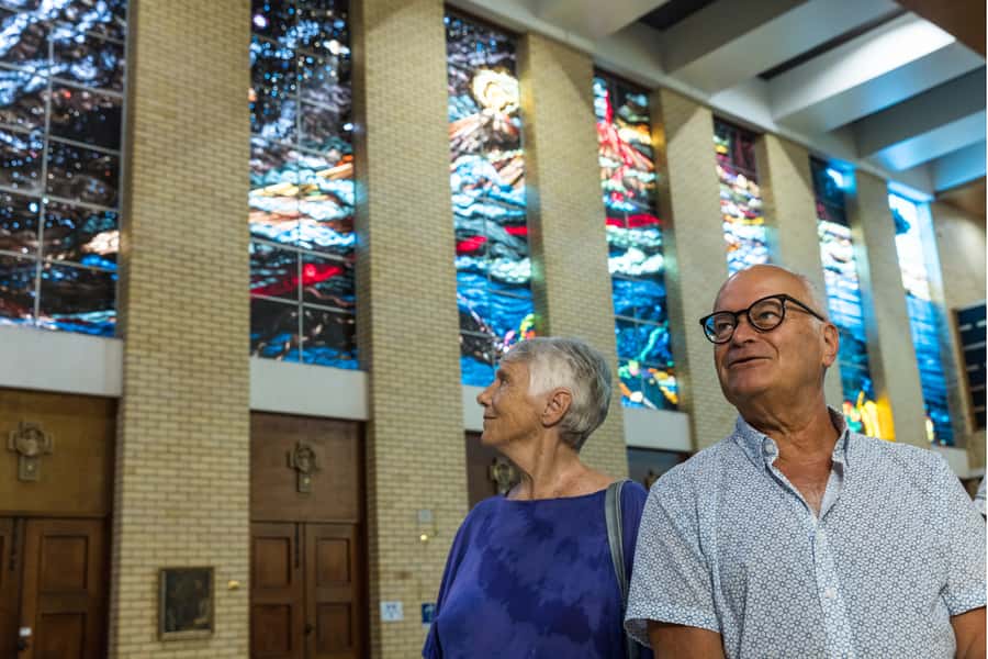 Cairns: City Sights Tour with Evening Dinner Cruise - St Monica’s Cathedral and its wall of light