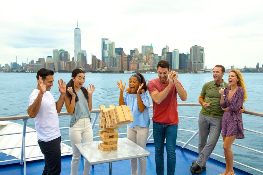 City Cruises New Jersey: NYC Buffet Lunch or Dinner Cruise - A reserved table with changing views