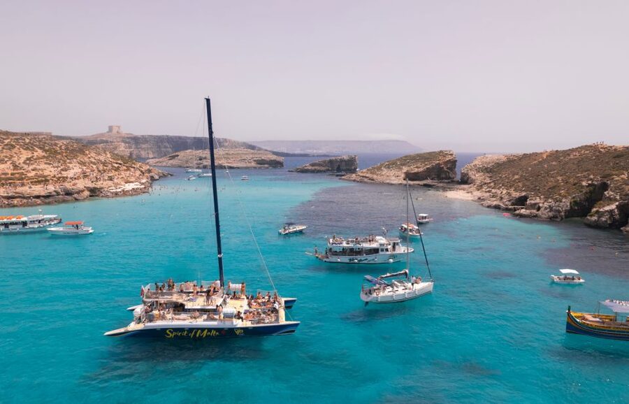 Comino: Blue Lagoon Catamaran Cruise with Lunch and Open Bar - Sailing out from Sliema at 10:30am