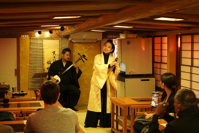 Dinner Cruise with Show, Beef Sukiyaki, Drink, Tokyo Tower Option - A Traditional Boat With Tokyo Lights Outside