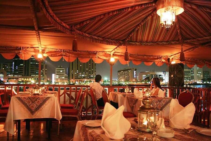 Dubai Marina Dinner Cruise – Live Show, AC & Open Bar - Dubai Marina from the water, not the pavement