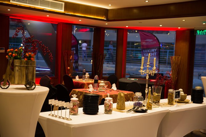 Dubai Marina Dinner Cruise with Live Music & Open Bar - Buffet Dinner, Pasta, and Desserts