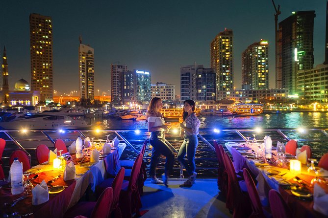 Dubai Marina: Luxury Dhow Dinner Cruise with Hotel Transfer - Dessert, Music, and the Marina Walk