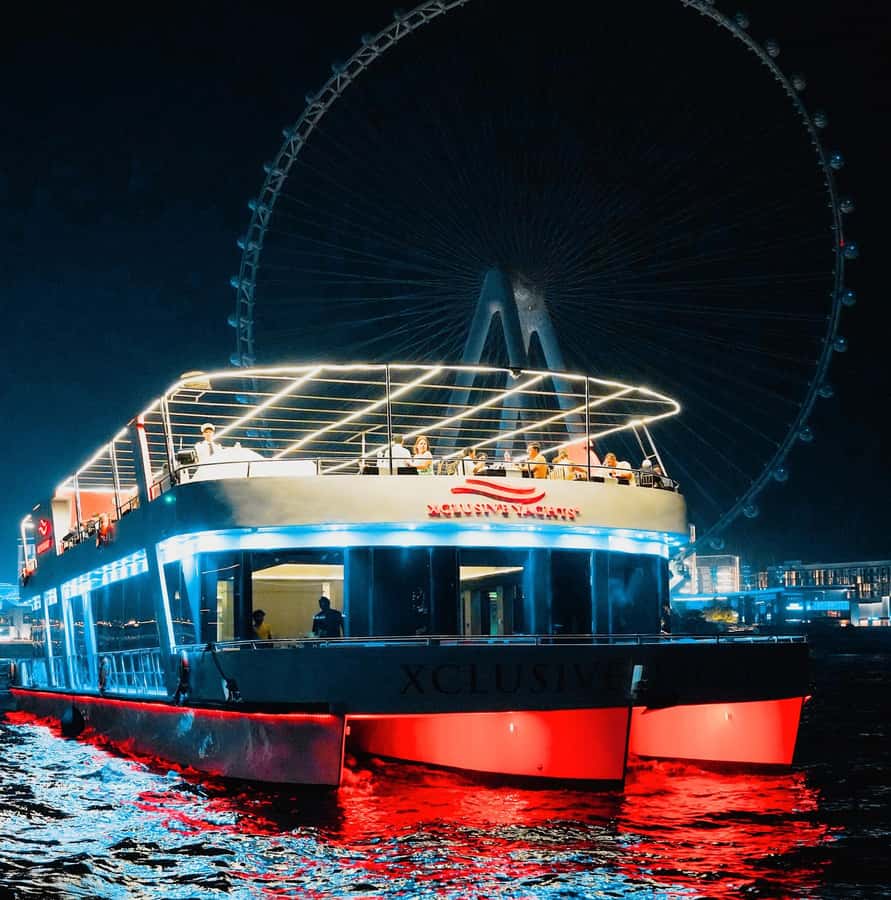 Dubai: Sunset or Dinner Cruise with Live Music & Open Bar - Dubai Marina from the water
