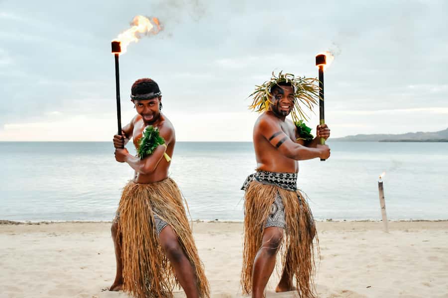 Fiji: Sunset Cruise with Dinner and Fire Show - Welcome to Likuri Island