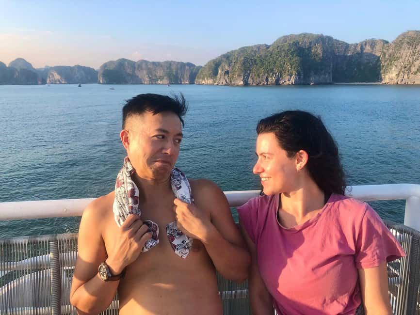 From Catba: Lan Ha Bay - Serenity Premium Cruise with Lunch - Swimming and snorkeling at Three Peach Islets
