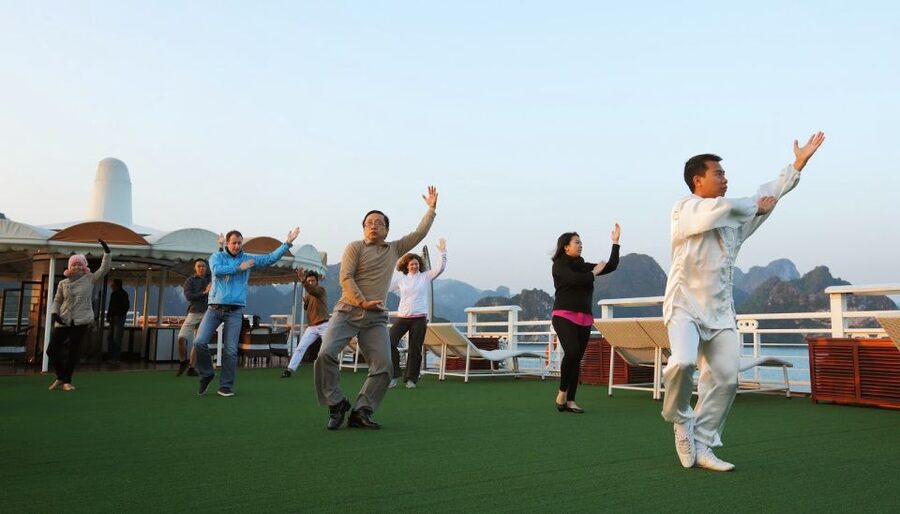 From Hanoi: 2-Day Halong Bay Cruise with Meals and Kayaking - Titov Island, swimming, and the climb