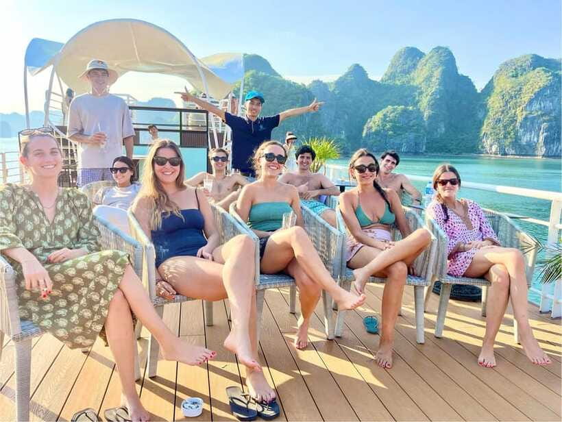From Hanoi/Cat Ba: Lan Ha Bay Day Trip with Cruise and Lunch - Afternoon swimming, kayaking, and the upper-deck slide
