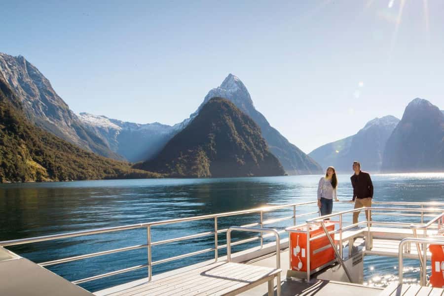 From Queenstown: Milford Sound Flight and Cruise with Lunch - The outward route over glaciers and film country