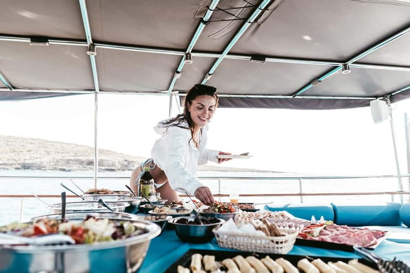 From Sliema: Round Malta Cruise with Lunch and Transfers - Fomm Ir-Riħ is the quieter swim stop