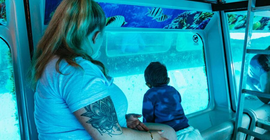 Fuerteventura: Glass Bottom Boat Cruise with Lunch & Drinks - The swim stop, slide, and paddle sports