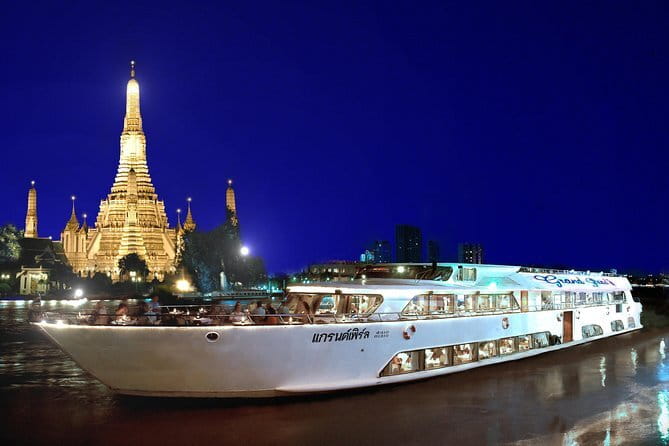 Grand Pearl Luxury Dinner Cruise in Bangkok Admission Ticket (SHA Plus) - The evening schedule, from check-in to return