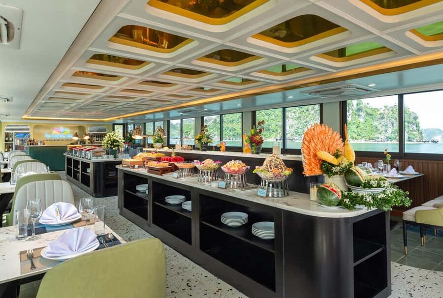 Ha Long Bay Luxury Day Cruise with Buffet Lunch - Titop Island, swimming, and the climb to the top