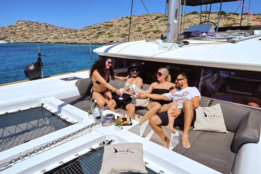Heraklion:Dia Island Catamaran Cruise with Lunch, Water Toys - From Heraklion harbor to open water