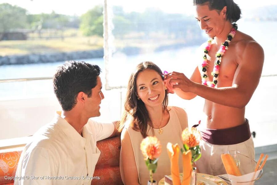 Honolulu: Sunset 5 Course Dinner Cruise with Entertainment - Four decks, with the best views upstairs