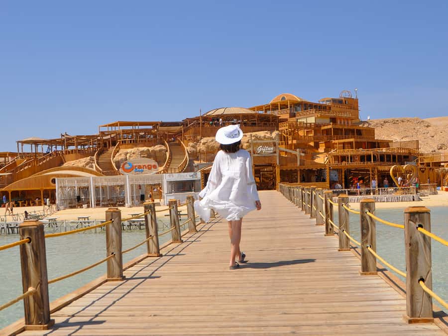 Hurghada: Premium Orange Island Cruise with Lunch & Transfer - Orange Bay gives the day its postcard moment