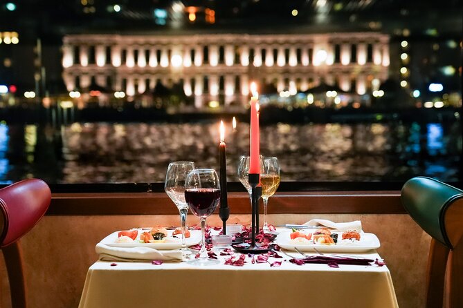 Istanbul Bosphorus Dinner Cruise with Turkish Night Show & Pickup - Under the bridge, between two continents