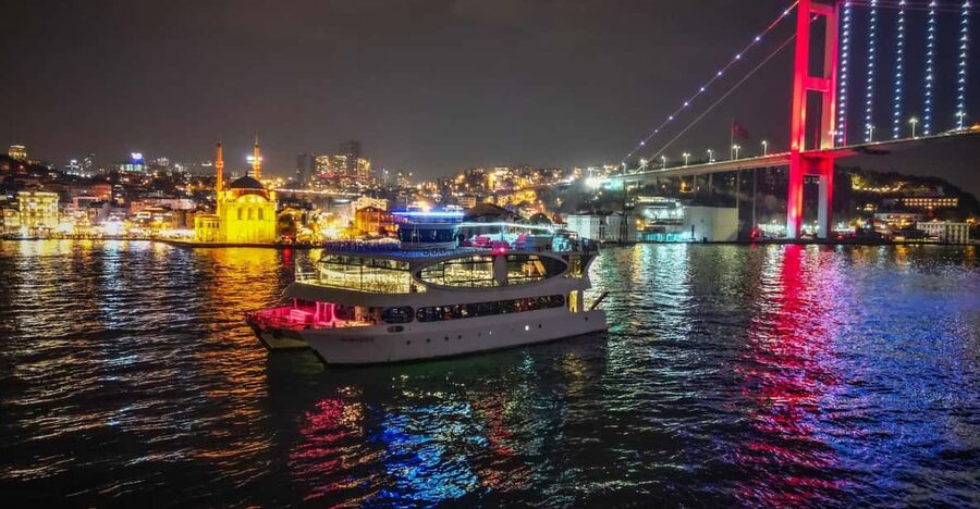Istanbul: New Year's Eve Bosphorus Dinner Cruise Party 2026 - Dinner, Turkish meze, and included drinks