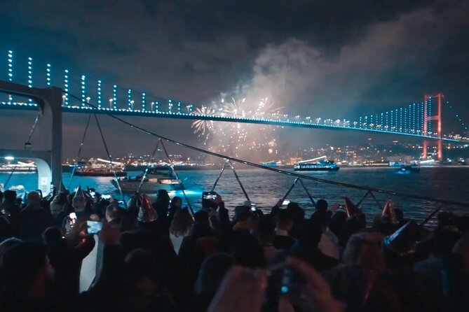 Istanbul New Year's Eve Dinner Cruise With Fireworks Shows 2026 - The bridges create the best sense of scale