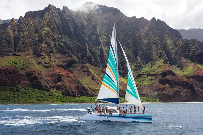 Kauai: Leila Na Pali Sunset Dinner Sail - Leaving Port Allen on the 50-foot Leila
