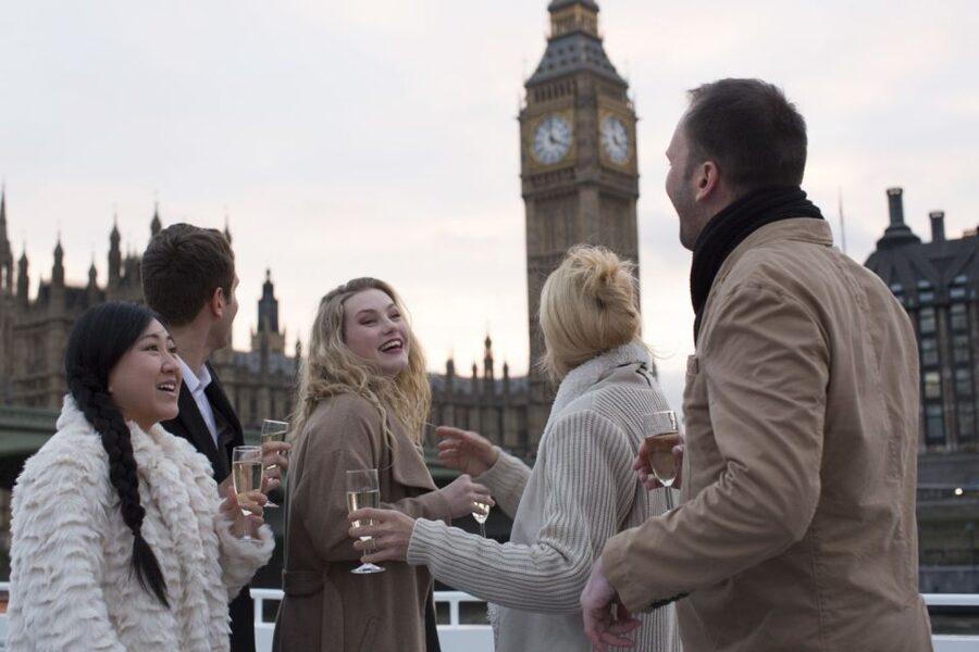 London: River Thames Evening Cruise with Bubbly and Canapés - Indoor comfort or open-air views
