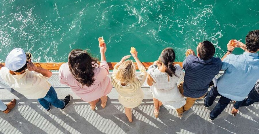 Marina Del Rey: NYE Gourmet Brunch Cruise - Mimosas, coffee, and a lively upper deck