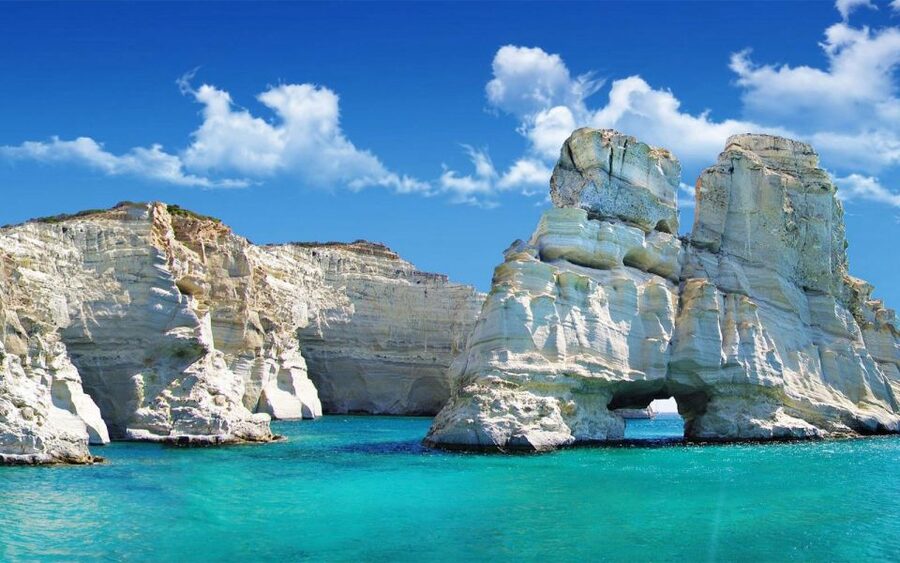 Milos: Kleftiko Sunset Catamaran Cruise with Meal & Drinks - A Mediterranean meal with an open bar