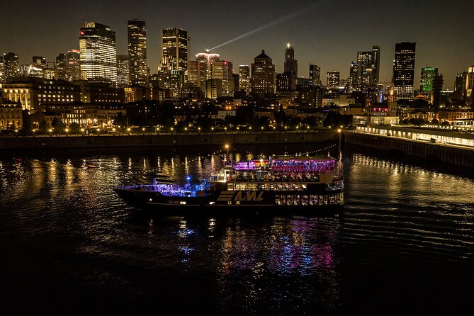 Montreal: Evening cruise with DJ - The Jacques Cartier Bridge after dark