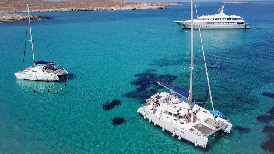 Mykonos: Catamaran Cruise with Lunch, Drinks and Transfer - What the $123 price includes
