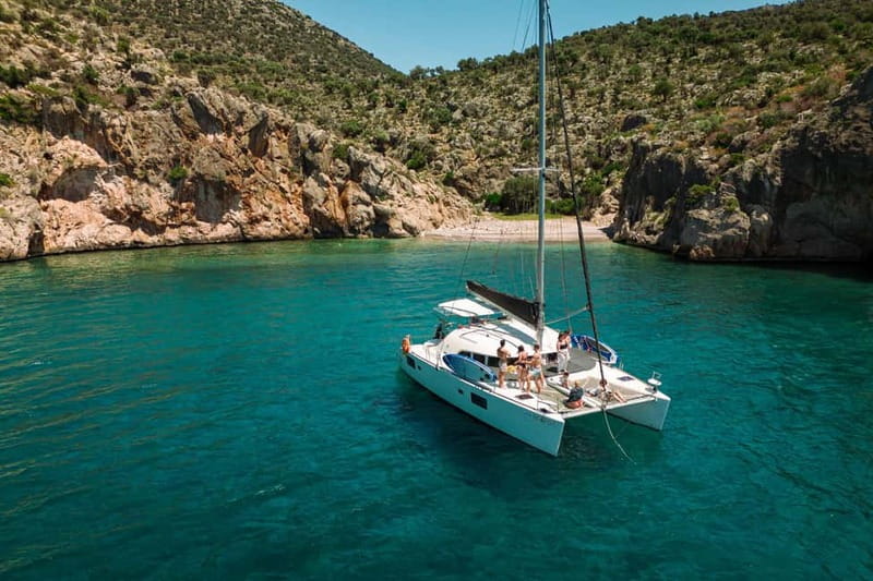 Nafplio: Catamaran Cruise with Meal and Drinks - Daskaleio cave and the first stop