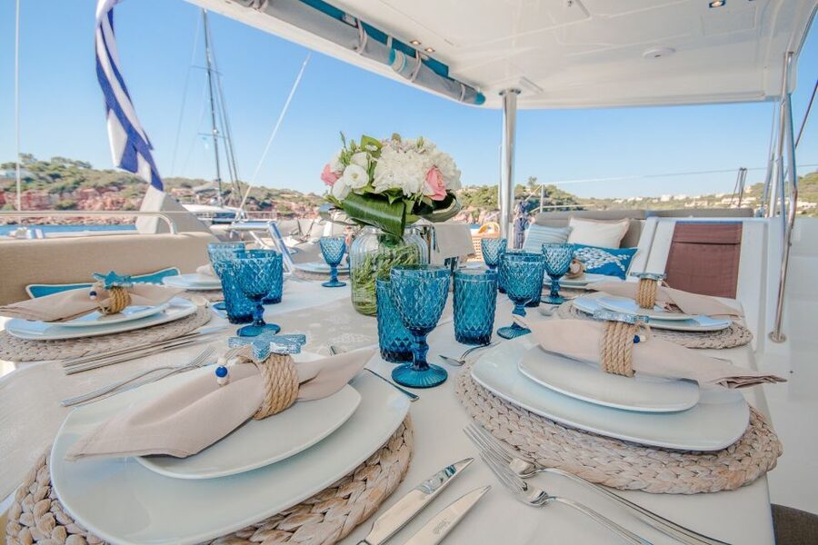 Naxos: Catamaran Cruise with Lunch & Drinks - Lunch with moussaka, salad, and local wine