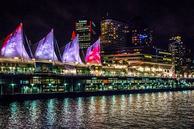 New Year's Eve Dinner Cruise through Vancouver Harbor - Dinner with Vancouver lights outside the windows