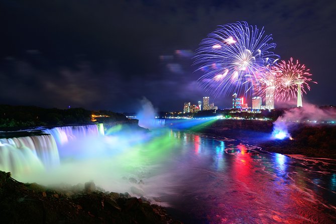 Niagara Falls Premium Night Tour: Fireworks Boat Cruise & Dinner - Niagara Falls after sunset feels like a different place