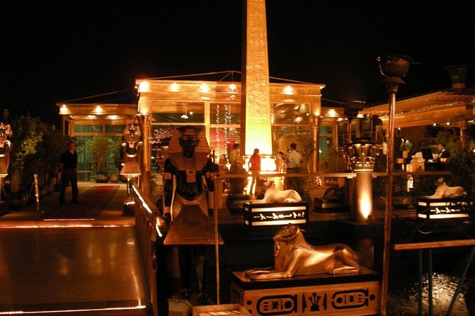 Nile Pharaoh dinner cruise on the Nile - Cairo after dark from the upper deck