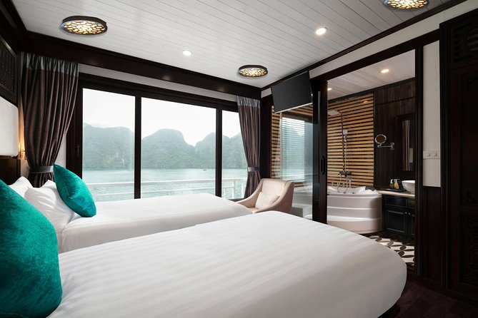 Overnight Luxury 5 Star Alisa Cruise with Meals, Kayak or Bamboo Boat - Afternoon views among Ha Long Bay islands