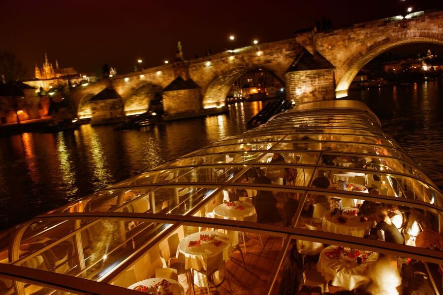 Prague: Sightseeing Dinner Cruise on Open-Top Glass Boat - Dancing House, Vyšehrad, and the Longer River View